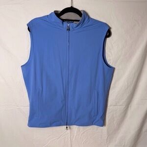 Peter Millar Men's Light Blue Sleeveless Zip Vest